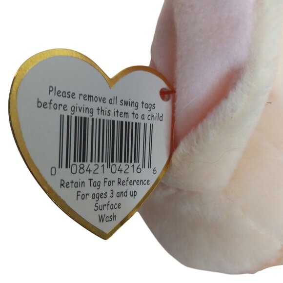 Ty Beanie Baby Nibbler Bunny Plush Toy 1999 Soft Beige Stuffed Animal Tags NEW - Picture 9 of 10